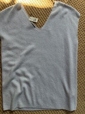 Talbots Light Silver shimmer V-Neck Sleeveless Knit Top